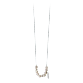 Collier Rosary or blanc