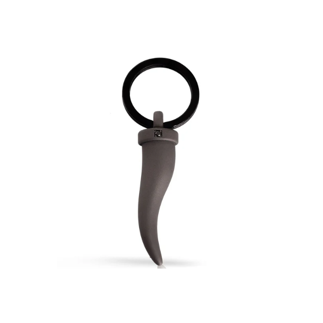 Porte clef corne d'abondance titane et diamant noir