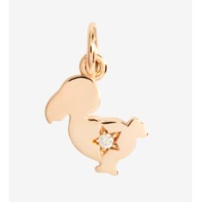 Pendentif dodo junior or rose et diamant