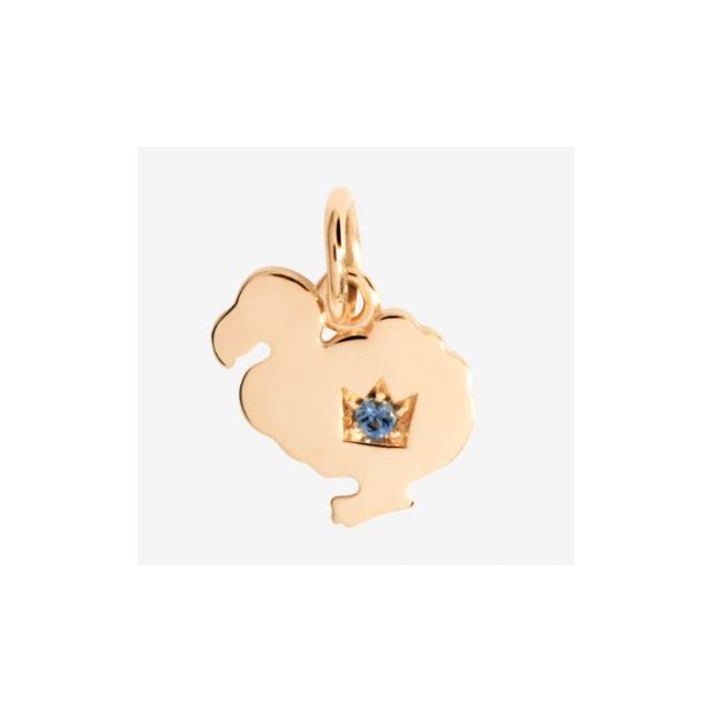 Pendentif dodo or rose et saphir