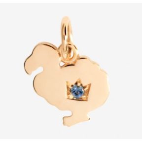 Pendentif dodo or rose et saphir