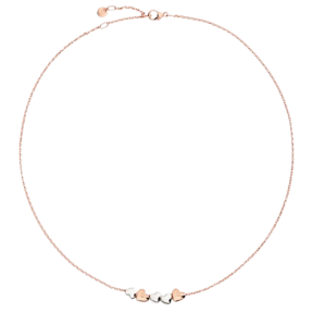 Collier coeur or rose et argent