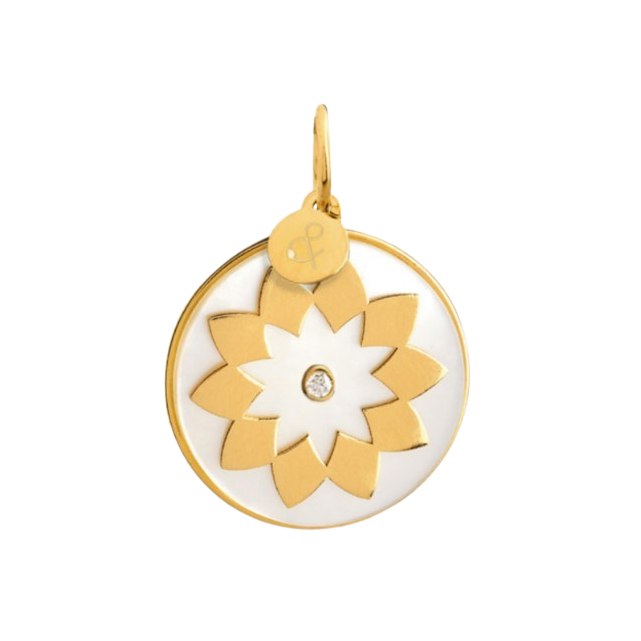 Médaille Soleil Nacre Blanche